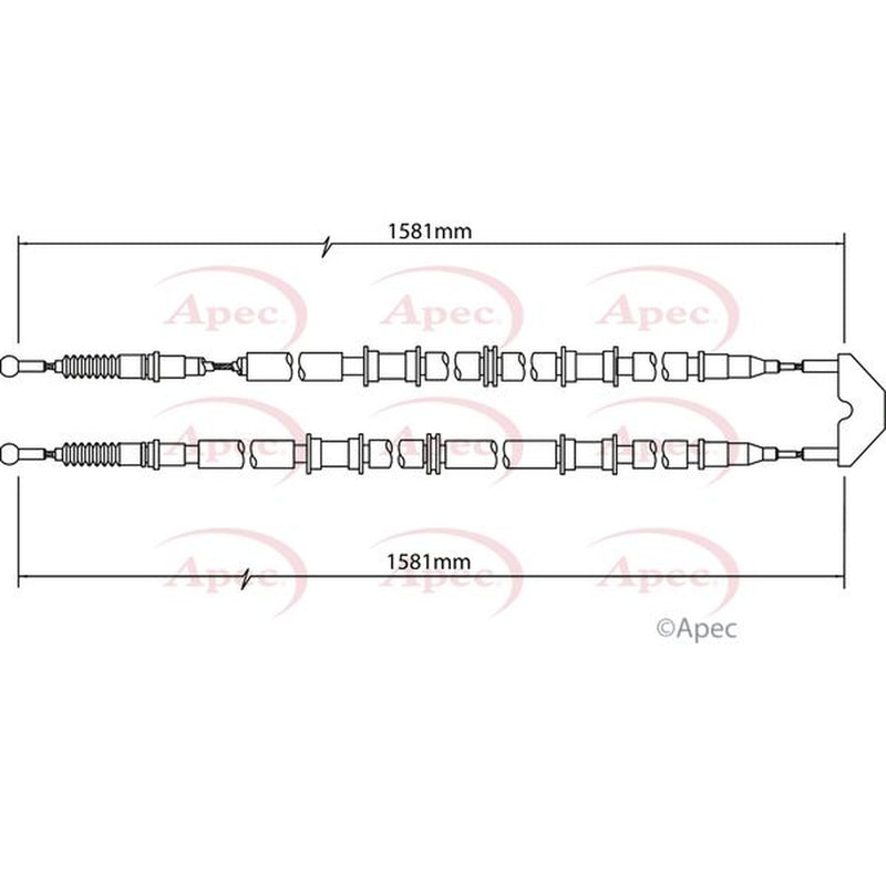 Apec Handbrake Cable Left Rear fits Opel Astra G 1998-2009