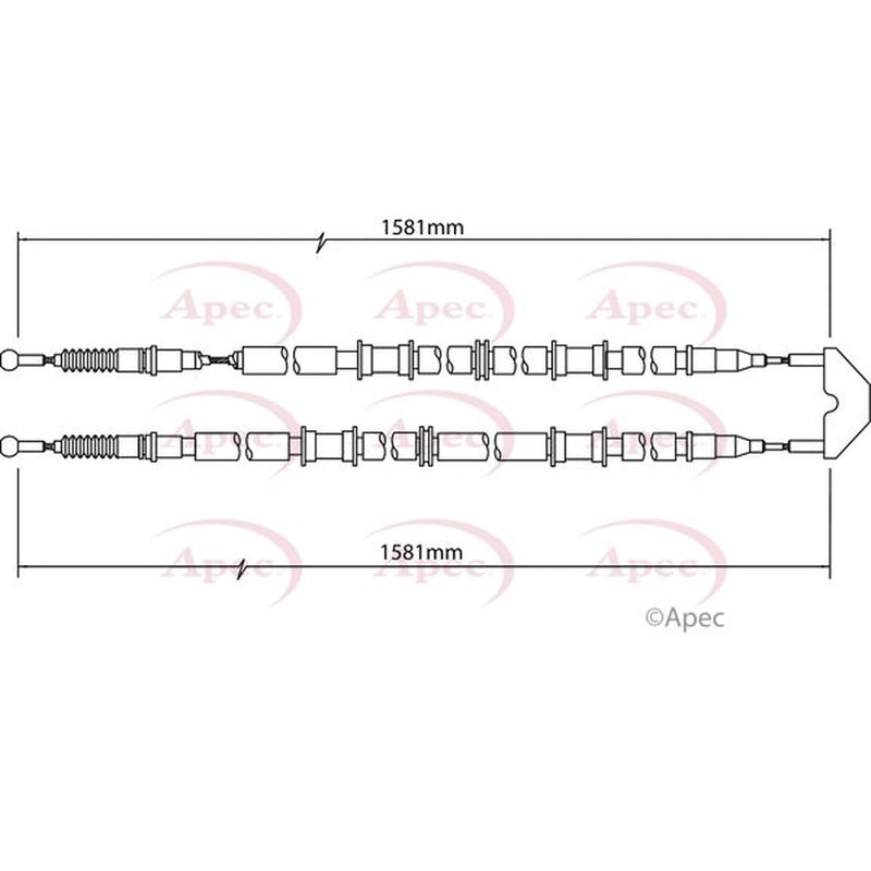 Apec Handbrake Cable Right Rear CAB1456