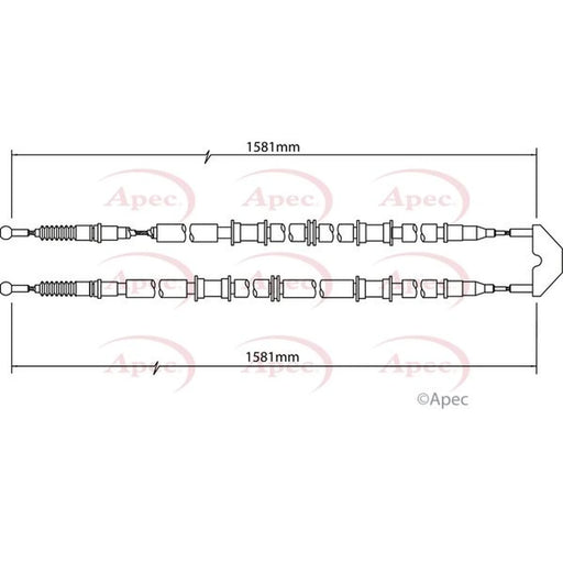 Apec Handbrake Cable Right Rear CAB1456