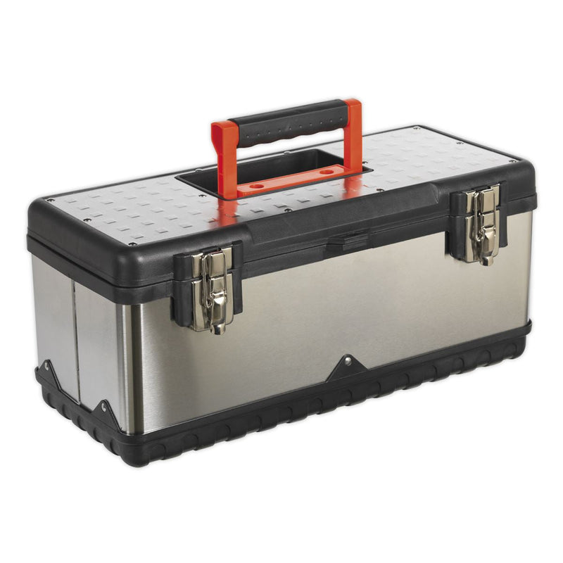 Sealey Stainless Steel Toolbox 505mm with Tote Tray AP505S Sealey - Dynamic Drive