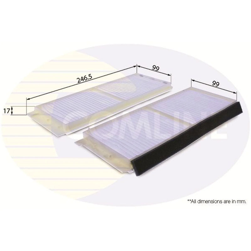 Comline Cabin Air Filter (Pollen Filter) fits Mazda 2 2007-2015 1.3 1.4 1.5 1.6