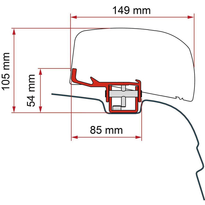 Fiamma Adaptor for F40 Awning on VW T5/T6 Black: Stylish and Easy to Use Fiamma - Dynamic Drive