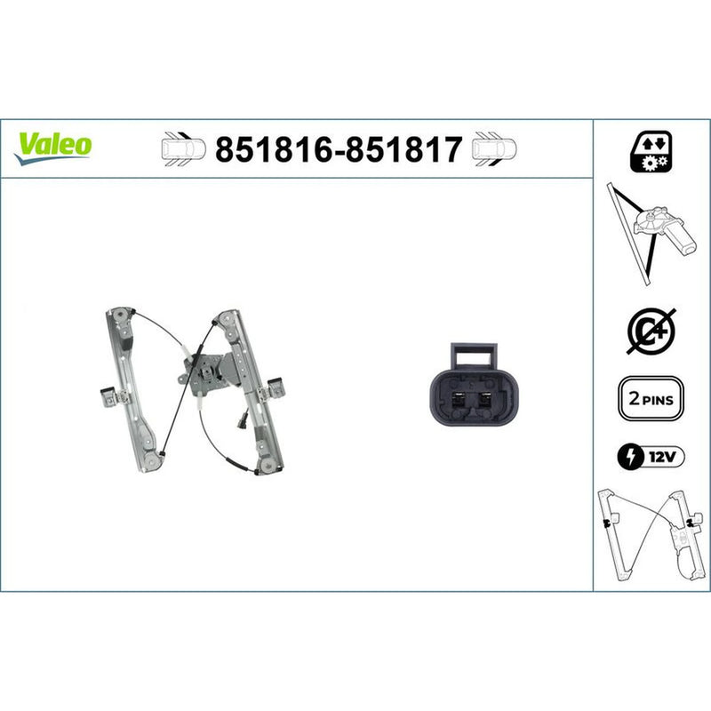 Valeo Electric Window Regulator Lifter Left Front 851816