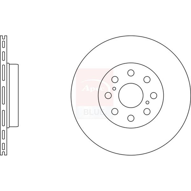 Apec 2 x Vented Brake Discs fits Toyota MR2 III 1999-2007 1.8