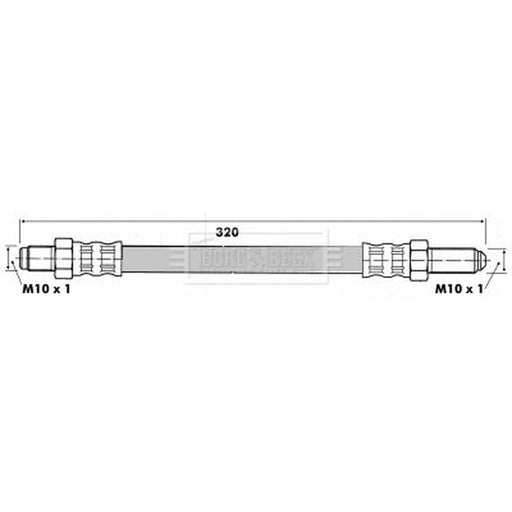 Borg & Beck Brake Hydraulic Hose Line Front Right BBH6512