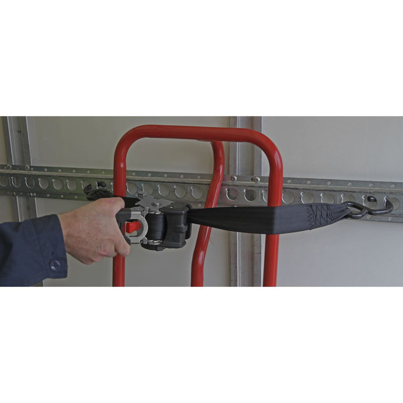 Sealey ATD50301 1500kg Auto Retractable Ratchet Tie Down Strap 50mm x 3m + Hooks Sealey  - Dynamic Drive
