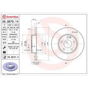 Brembo 2 x Solid Brake Discs fits Mercedes-Benz A-Class 2004-2012