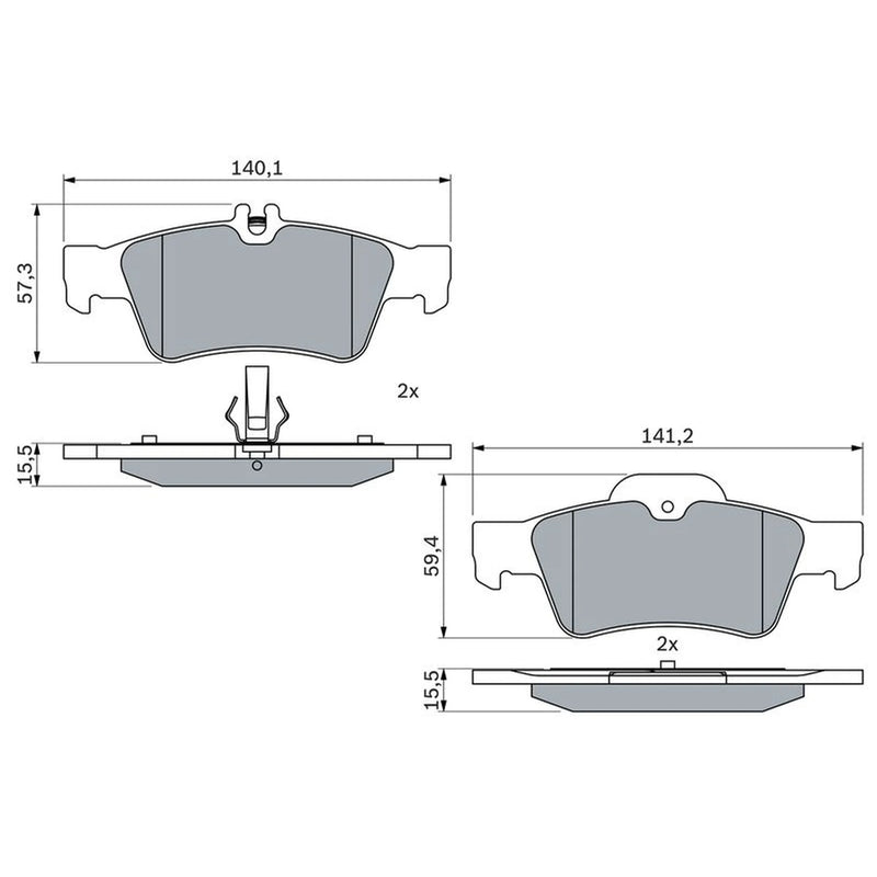 Bosch Front & Rear Pads fits Mercedes-Benz S-Class 1998-2006