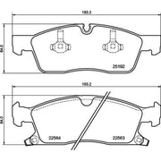 Brembo 4 x Front Brake Pad Set fits Jeep Grand Cherokee 2013 on 3.0 5.7