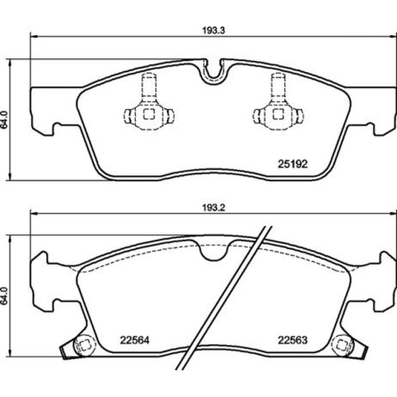 Brembo 4 x Front Brake Pad Set fits Jeep Grand Cherokee 2013 on 3.0 5.7