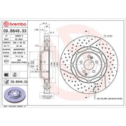 Brembo Front Aluminium Brake Disc Hub & Rear Aluminium Bra fits Mercedes-Benz Sl