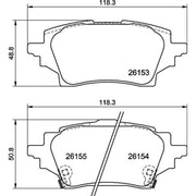 Brembo 4 x Rear Brake Pad Set fits Mazda 2 2022 on 1.5