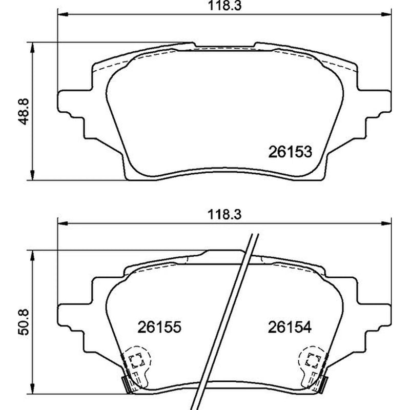 Brembo 4 x Rear Brake Pad Set fits Mazda 2 2022 on 1.5