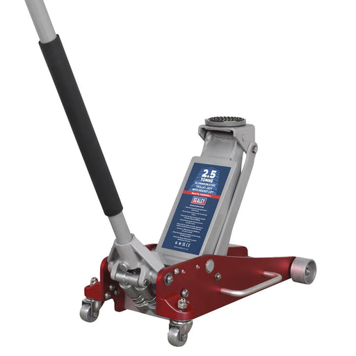 Sealey Trolley Jack 2.5 Tonne Aluminium/Steel Rocket Lift RJAS2500 Sealey - Dynamic Drive