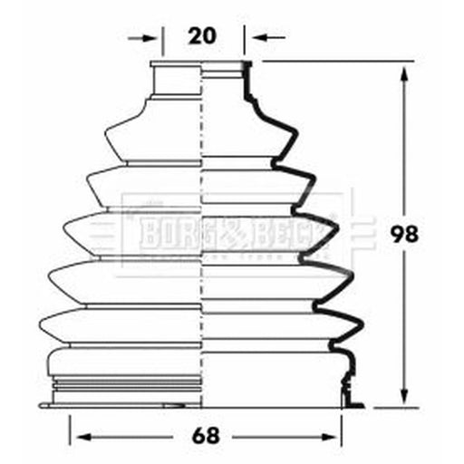 Borg & Beck Drive Shaft Bellow Kit Wheel Side Thermoplast BCB6052