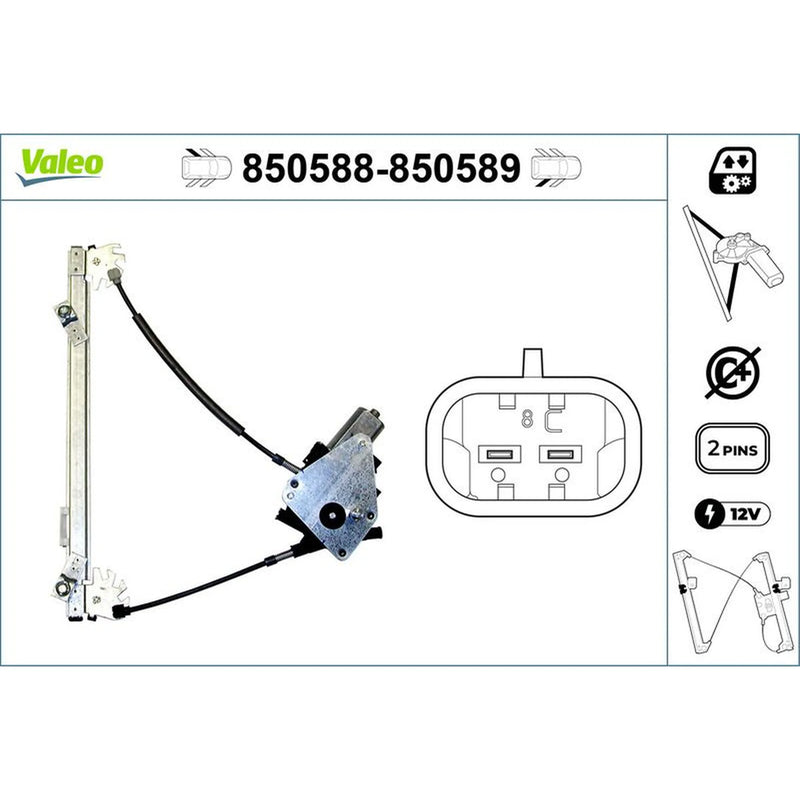 Valeo Electric Window Regulator Lifter Left Rear 850588