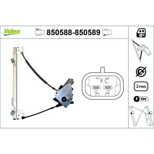 Valeo Electric Window Regulator Lifter Left Rear 850588