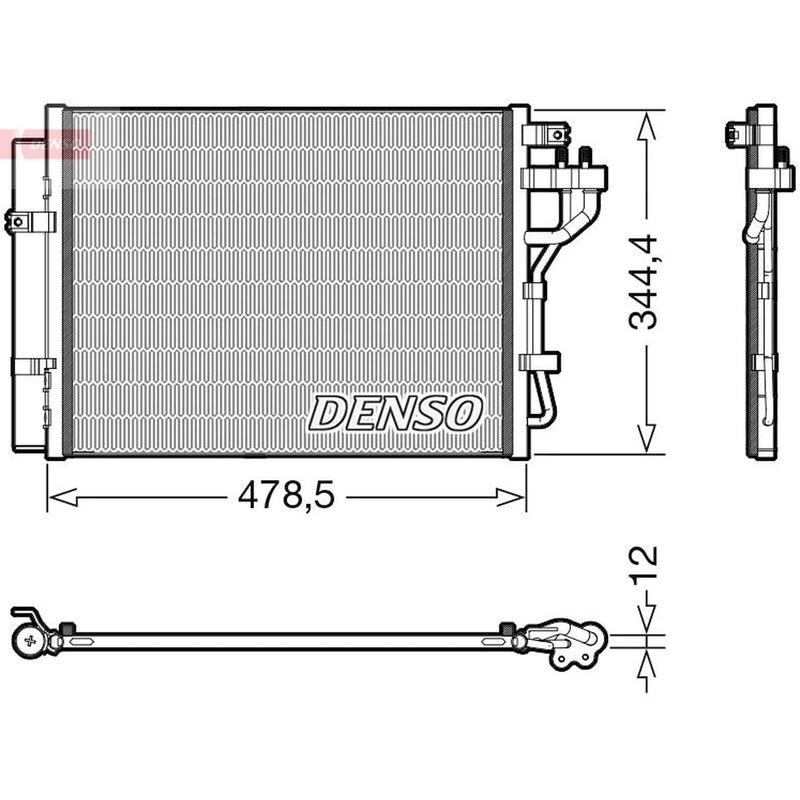 Denso Air Conditioning Condenser fits Kia Picanto II 2011-2017 1.0 1.2