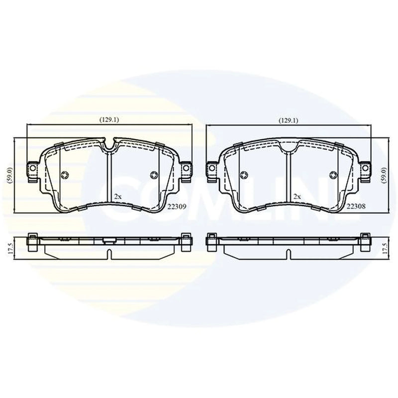 Comline 4 x Rear Brake Pad Set fits Audi A4 Allroad B9 2016 on 2.0