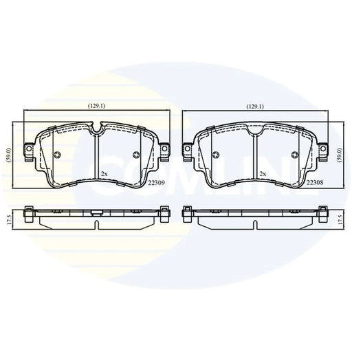 Comline 4 x Rear Brake Pad Set fits Audi A4 Allroad B9 2016 on 2.0