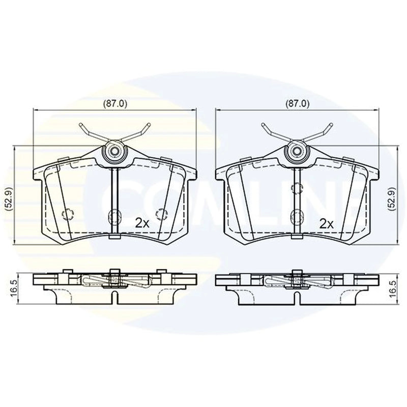 Comline 4 x Rear Brake Pad Set fits MG Zs SUV 2017 on 1.0 1.5