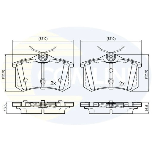 Comline 4 x Rear Brake Pad Set fits MG Zs SUV 2017 on 1.0 1.5