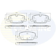 Comline Front Brake Pad Set fits Opel Insignia B Grand Sport 2017-2018 1.6 2.0