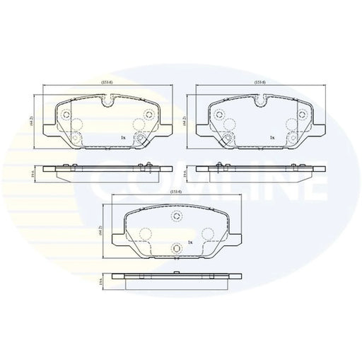 Comline Front Brake Pad Set fits Opel Insignia B Grand Sport 2017-2018 1.6 2.0