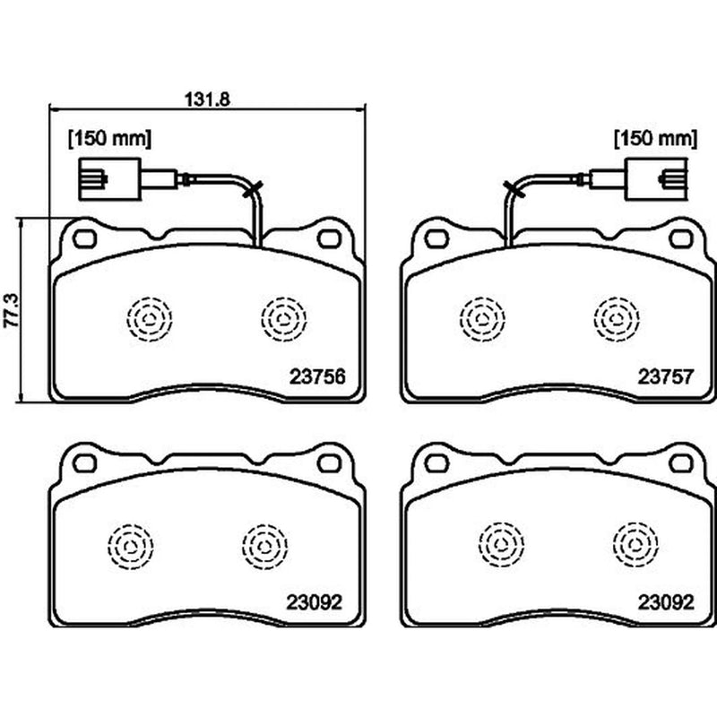 Mintex Front Brake Pad Set fits Alfa Romeo Giulietta 2010-2020 1.4 1.6 1.8 2.0