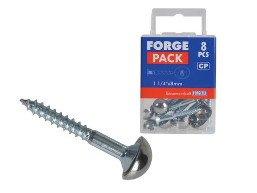 ForgeFix Mirror Screw Chrome Domed Top Slotted ZP 1.1/4in x 8 Forge Pack 8 ForgeFix - NN4 Online