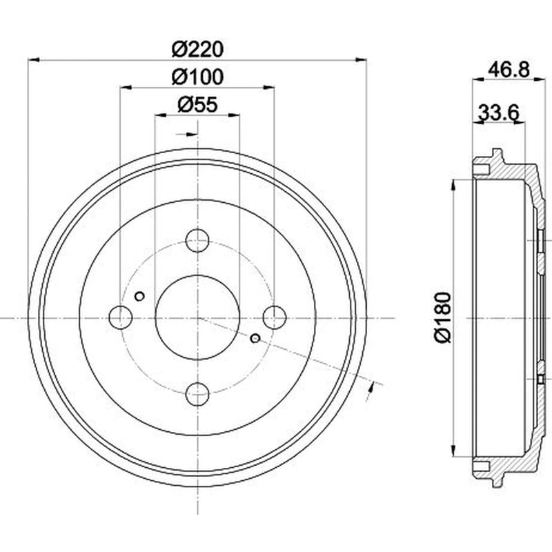 Mintex Brake Drum Assembly Rear fits Daihatsu Cuore VII 2006-2007 0.7 1.0