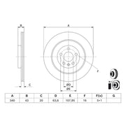 Bosch 2 x Vented Brake Discs