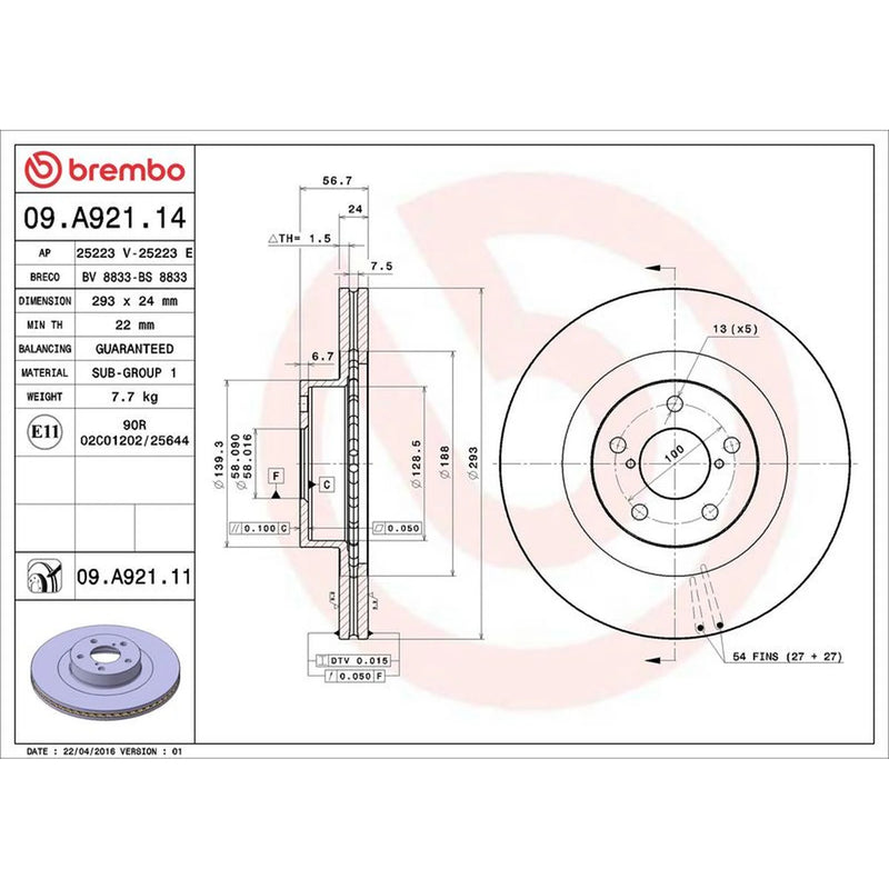Brembo Front & Rear Brake Discs & Pads fits Subaru Forester 2012-2013 2.0 2.5