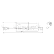 Borg & Beck Brake Hydraulic Hose Line Rear Right BBH8913