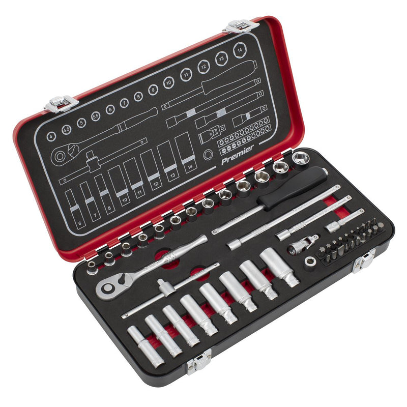 Sealey Premier Platinum Premier Platinum Socket Set 1/4"Sq Drive 49pc AK7920 Sealey Premier Platinum - Dynamic Drive