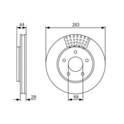 Bosch Front Brake Vented Discs & Pads fits Nissan Leaf 2010-2017