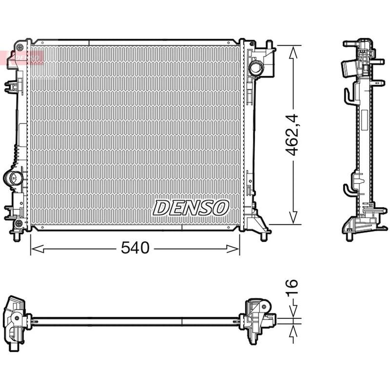 Denso Engine Radiator fits Nissan Qashqai II 2013-2015 1.5 2.0