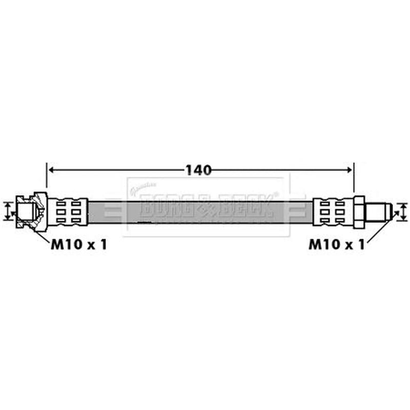 Borg & Beck Brake Hydraulic Hose Line outer BBH7428