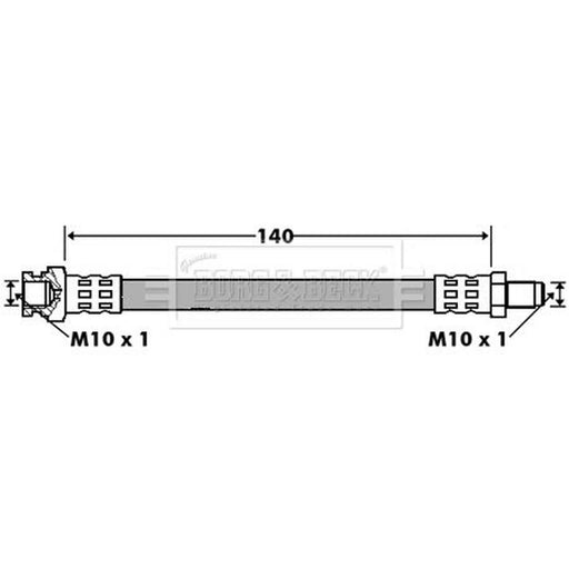 Borg & Beck Brake Hydraulic Hose Line outer BBH7428