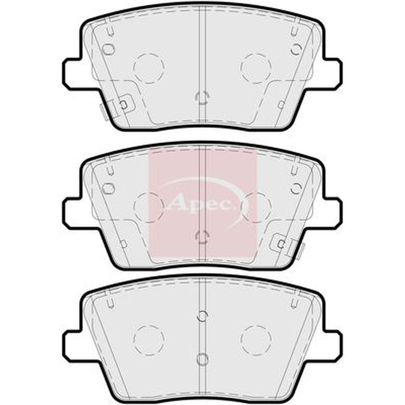 Apec Rear Brake Pad Set fits Hyundai I30 2017 on 2.0