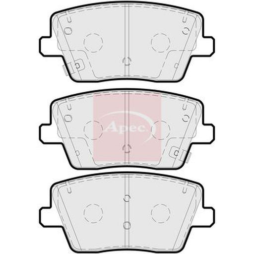 Apec Rear Brake Pad Set fits Hyundai I30 2017 on 2.0