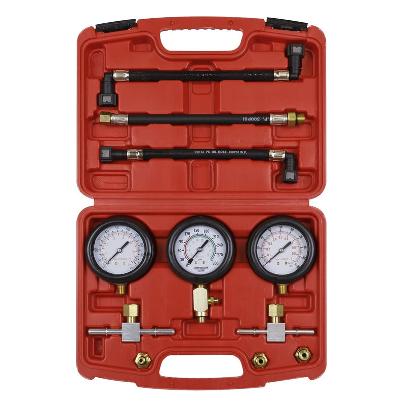 Sealey Motorcycle Compression & Fuel Pressure Gauge Set 3pc MS100 Sealey - Dynamic Drive