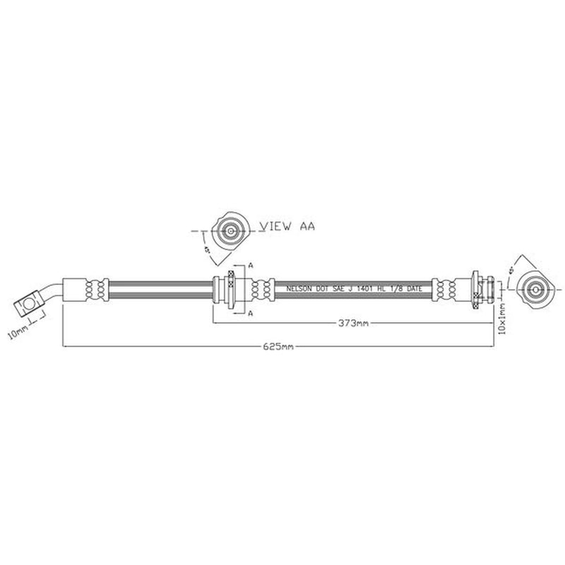 Juratek Brake Hydraulic Hose Line Front Left fits Nissan Qashqai II 2013-2014