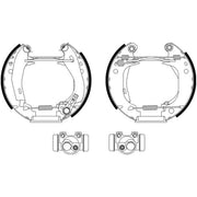 Mintex Brake Shoe Set Axle Kit fits Peugeot 205 1983-1987 1.0 1.1 1.4 1.6