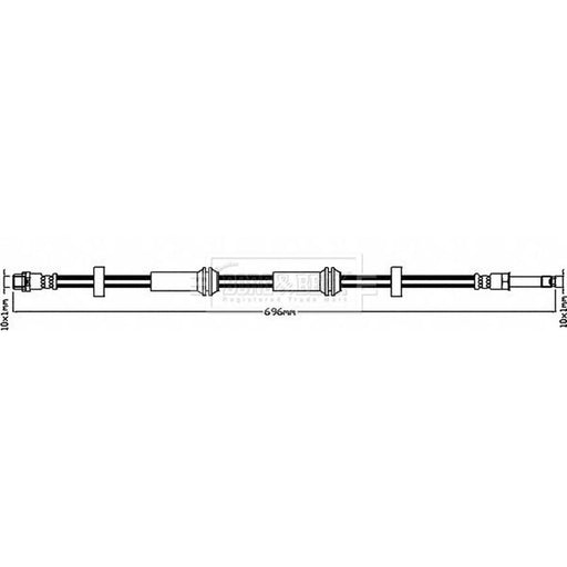 Borg & Beck Brake Hydraulic Hose Line Front Right BBH8397