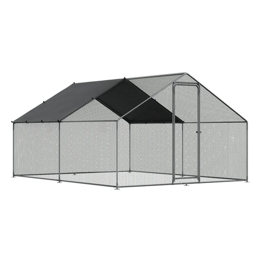 Dellonda Walk-In Chicken Run 4m x 3m with Roof Cover & PVC Wire