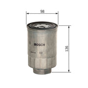 Bosch Fuel Filter Element fits Nissan Patrol Gr 2000 on 3.0