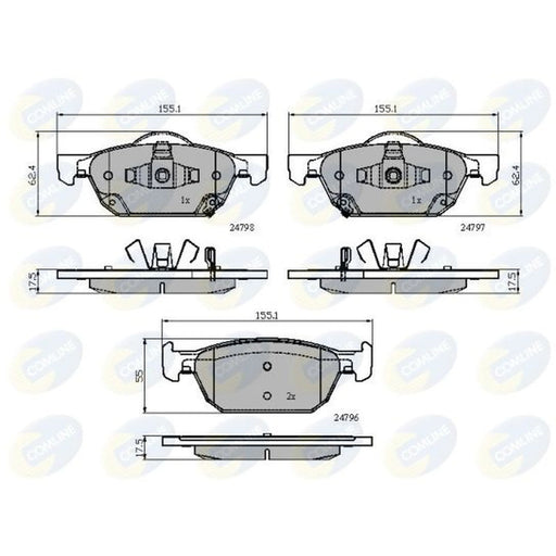 Comline 4 x Front Brake Pad Set fits Honda Accord VIII 2008-2015 2.0 2.2 2.4