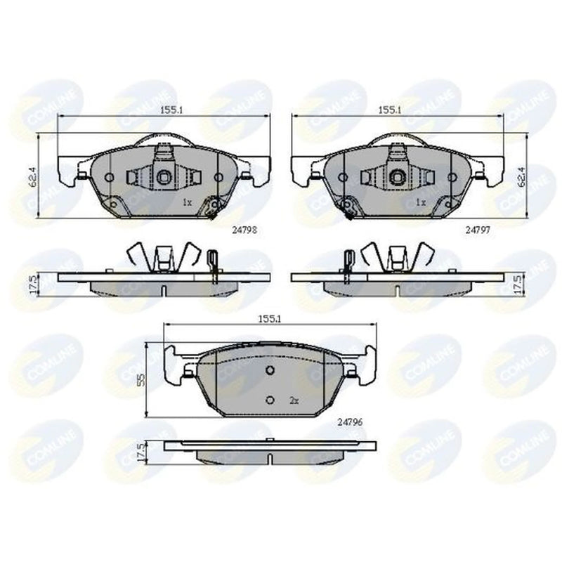 Comline Front Brake Discs & Pads fits Honda Accord VIII 2008-2015 2.0 2.2 2.4
