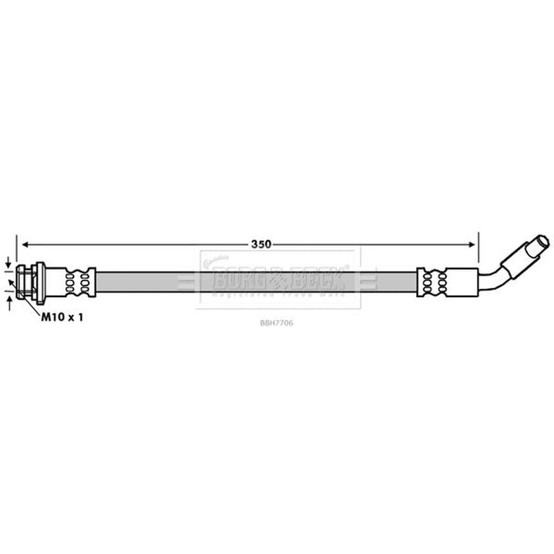 Borg & Beck Brake Hydraulic Hose Line Front Right BBH7706